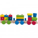 Trenulet din lemn cu cuburi colorate de tras- My First Train Woddy